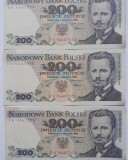 bancnote 200 zloti 1988 consecutive
