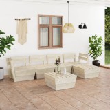 Cumpara ieftin Set mobilier grădină din paleți, 6 piese, lemn de molid tratat