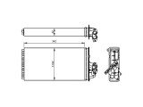 Radiator Incalzire Mercedes Vito (W638), 02.1995-07.2003, motor 2.1 CDI, 2.3 TD, diesel, 2.0, 2.3, benzina, aluminiu mecanic/plastic, 343x182x42 mm,