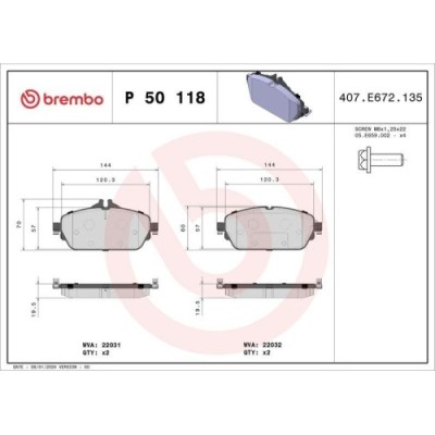 Placute frana Mercedes Clasa C (W205) 07.13-02.23, Clasa C Convertible (A205) 06.16-04.23, Clasa C Coupe (C205) 10.15-04.23, Clasa C T-Model (S205) 0 foto