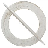 Brosă Perdea, Inel, MDF, Culoare Alb Aurie, 14 cm, Oem