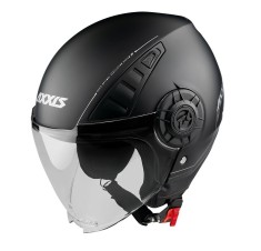 Casca pentru scuter - motocicleta Axxis model Metro S A1 negru lucios (open face) &ndash; omologare noua ECE 22.06 &ndash; tip viziera: MT-V-26B S (55/56cm)