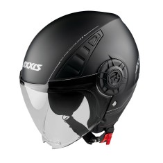 Casca pentru scuter - motocicleta Axxis model Metro S A1 negru lucios (open face) &ndash; omologare noua ECE 22.06 &ndash; tip viziera: MT-V-26B S (55/56cm)