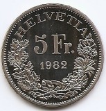 Elvetia 5 Francs 1982 (Gotthard Railway) Cupru-nichel, PROOF, KM-61 UNC !!!, Europa