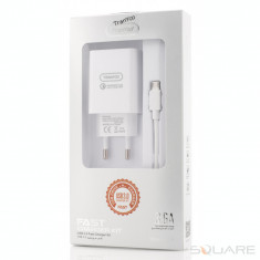 Incarcatoare Retea Tranyoo, SE4, Fast Charger Kit, USB 3.0 + Micro USB Cable, White