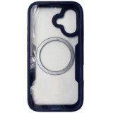 Husa tip 360, spate si fata, plastic si TPU bleumarin, magnet, pentru Apple iPhone 16