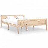 Cadru de pat, 160x200 cm, lemn de pin masiv, Cires, Dublu, Cu polite semirotunde, vidaXL