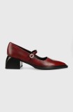 Vagabond Shoemakers pantofi de piele Vivian culoarea bordo, cu toc drept, 5553.018.47