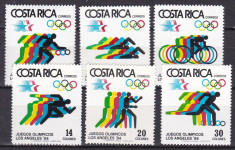 Costa Rica 1984 sport olimpiada MI 1229-1234 MNH foto