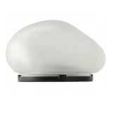 Lampa solara de gradina tip piatra, 4 LED alb cald, IP44, gri