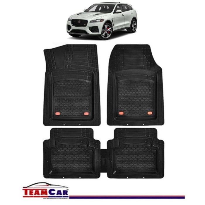 Covorase Auto TeamCar&reg; Tip Tavita Compatibile Jaguar F-Pace I (2016+) Negru Material Rezistent