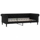 Cumpara ieftin Pat de zi, negru, 90x190 cm, piele ecologica