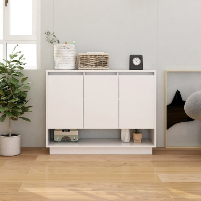 vidaXL Servantă alb extralucios 97x31x75 cm lemn prelucrat