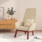 Scaun de relaxare, crem, material textil - 2