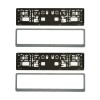 Suport Numar Inmatriculare Auto Universal, Carbon, Set 2 Bucati, Rama Detasabila Polipropilena 520x133 mm, Alb/Negru