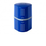 Ascutitoare plastic tripla cu container grip 2001 albastra Faber-Castell