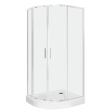 Solid RA 100x80 ușă dublă curbată asimetrică cabină de duș cu tavă de duș - st&acirc;nga