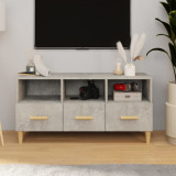 Dulap TV, gri beton, 102x36x50 cm, lemn prelucrat, vidaXL