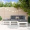vidaXL Set mobilier relaxare de grădină, 4 piese, alb, lemn masiv pin 3186502