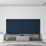 Panouri de perete 12 buc. albastru 90x15 cm catifea 1,62 m&sup2; GartenMobel Dekor, vidaXL