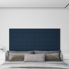 vidaXL Panouri de perete 12 buc. albastru 90x15 cm catifea 1,62 m²
