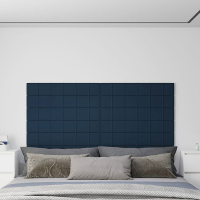 Panouri de perete 12 buc. albastru 90x15 cm catifea 1,62 m&amp;sup2; GartenMobel Dekor foto