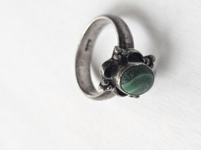Inel din argint cu malachit #3091 foto