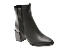 Botine elegante EPICA negre, A496, din piele naturala