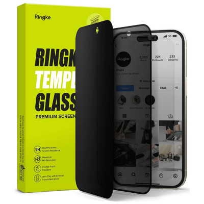 Folie pentru iPhone 15 Plus Ringke Cover Display Tempered Glass Privacy foto