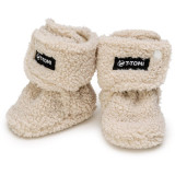 T-TOMI TEDDY Booties Cream botoșei pentru copii 6-9 months 1 buc