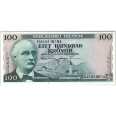 Islanda 1961 - 100 kronur, necirculata
