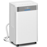 HOMCOM Dezumidificator 12 L/zi Silențios cu 3 Moduri Ecran LED Temporizator 24H Blocare pentru copii și Drenaj continuu Alb | Aosom Romania