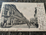 Carte postala clasica Bucuresti, Lipscanii, circulata Iasi 1903, 5 bani Spic