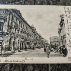 Carte postala clasica Bucuresti, Lipscanii, circulata Iasi 1903, 5 bani Spic