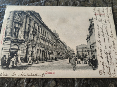 Carte postala clasica Bucuresti, Lipscanii, circulata Iasi 1903, 5 bani Spic foto