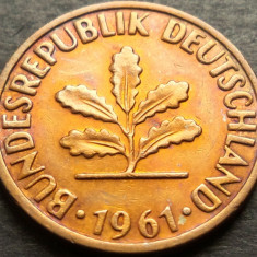 Moneda 2 PFENNIG - RF GERMANIA, anul 1961 * cod 2929 A - litera F