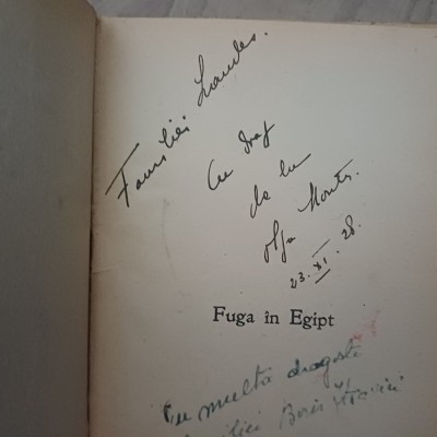 FUGA &amp;Icirc;N EGIPT-GRAZIA DELEDDA CU DEICATIE SI SEMNATURA -1928 S2. foto