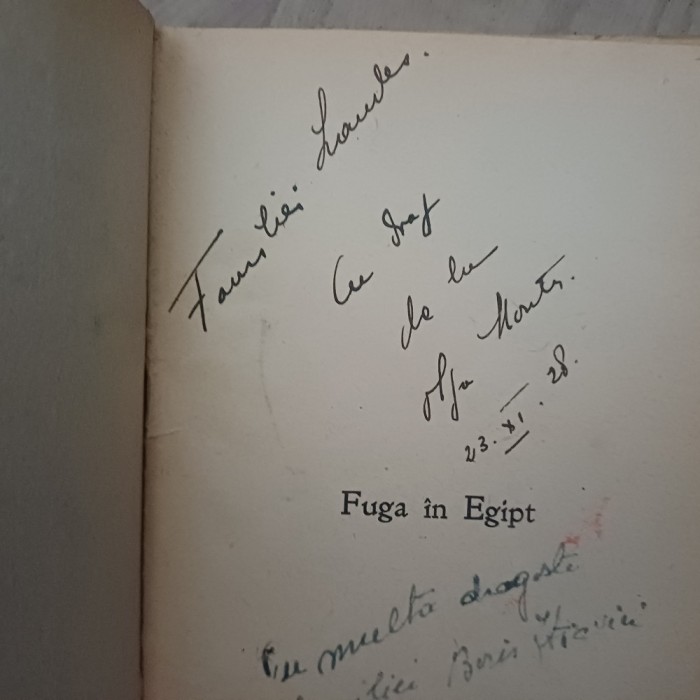 FUGA &Icirc;N EGIPT-GRAZIA DELEDDA CU DEICATIE SI SEMNATURA -1928 S2.