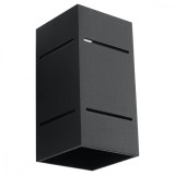 Lampă De Perete Blocco Negru Aluminiu 1 Bec Dreptunghiular Pentru Mansardă De Interior