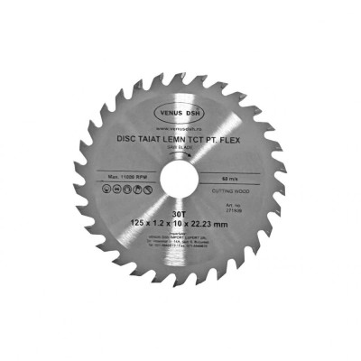 Disc taiat lemn tct pentru flex 125x1.2x10x22.23 mm - 30 t DSH 271939 foto