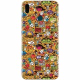 Husa silicon pentru Huawei Y9 2019, Colorful Sticker Illustrations