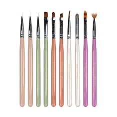 Set 10 Pensule Profesionale Manichiura Nail Art &amp;amp; Constructie Unghii SensoPRO Milano