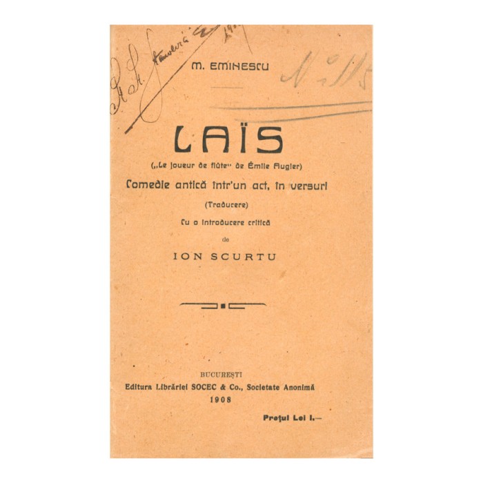 Mihai Eminescu, Lais, ediția I-a, 1908