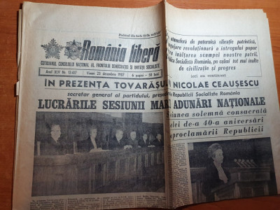 romania libera 25 decembrie 1987-marea adunare nationala,elena ceausescu foto