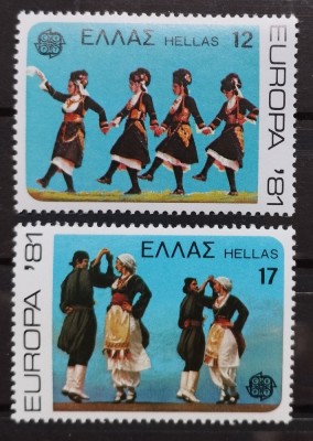 BC14, Grecia 1981, serie europa cept, folclor, dansuri foto