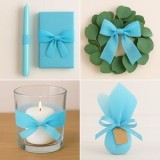 Tul pentru Marturii DIY, 24x24 cm, 100 buc, Bleu, CMCLASS