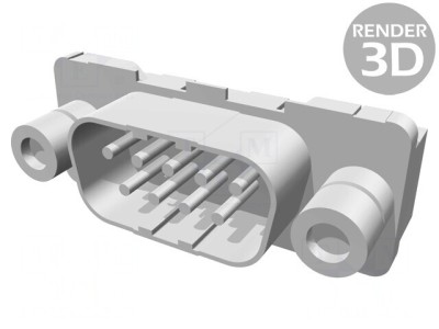 Conector D-Sub 9-PIN Tată Drept THT UNC 4-40 AMPLIMITE HDP-20 foto
