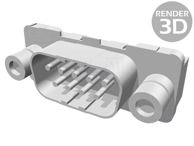 Conector D-Sub 9-PIN Tată Drept THT UNC 4-40 AMPLIMITE HDP-20