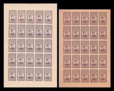 1947 Romania, Set 2 Coli nedantelate pe hartie alba si gri Fundatia Regele Mihai