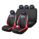 Set Huse Scaune Universale HLX5 Compatibile cu Ford &ndash; Negru/Rosu